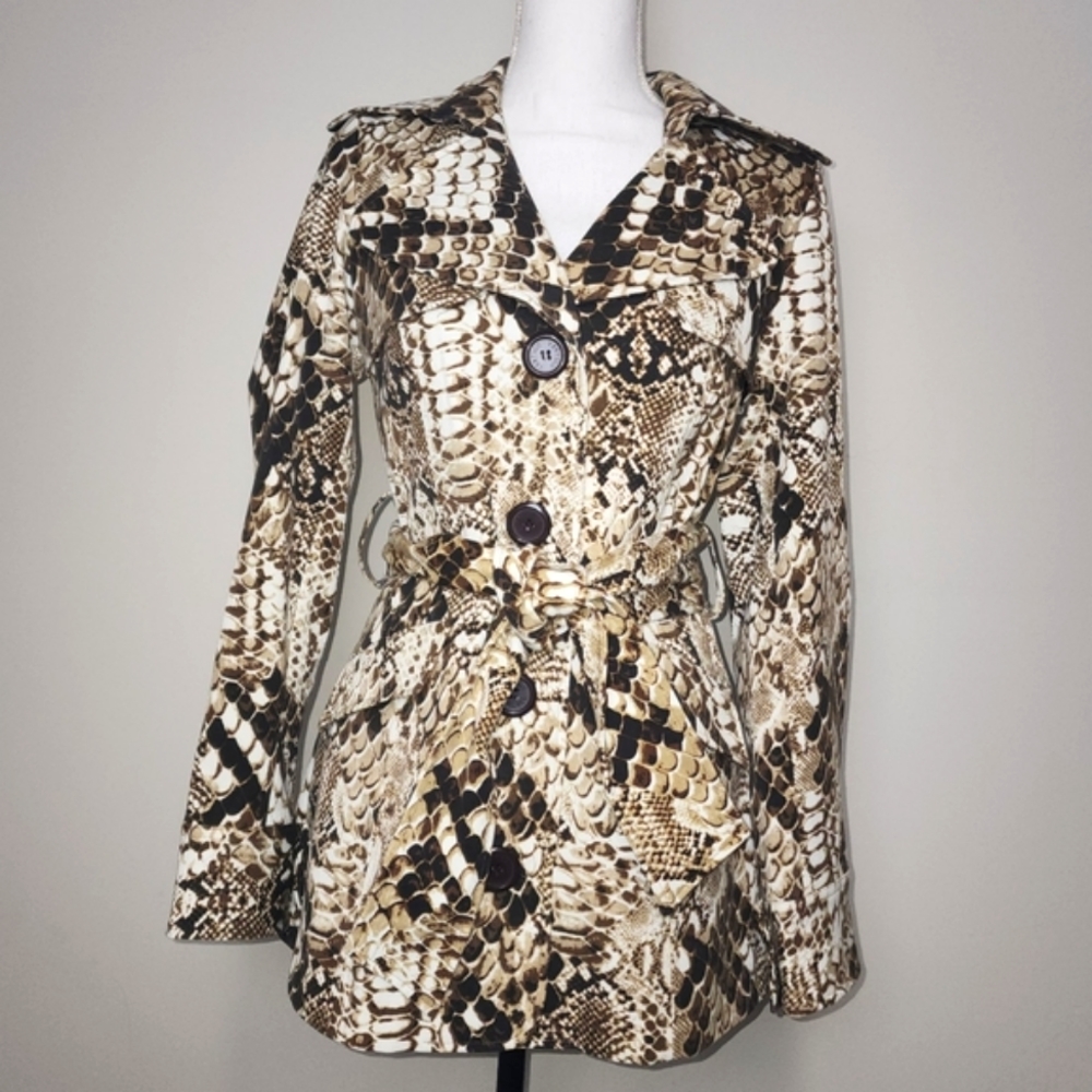 Vertigo Paris Snakeskin Belted Jacket – Size S (Vintage)‎